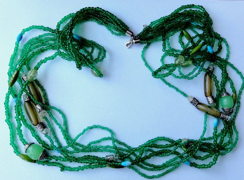 Vintage Prachtige Murano glas kralen ketting lang, Verzenden, Zo goed als nieuw, Overige materialen
