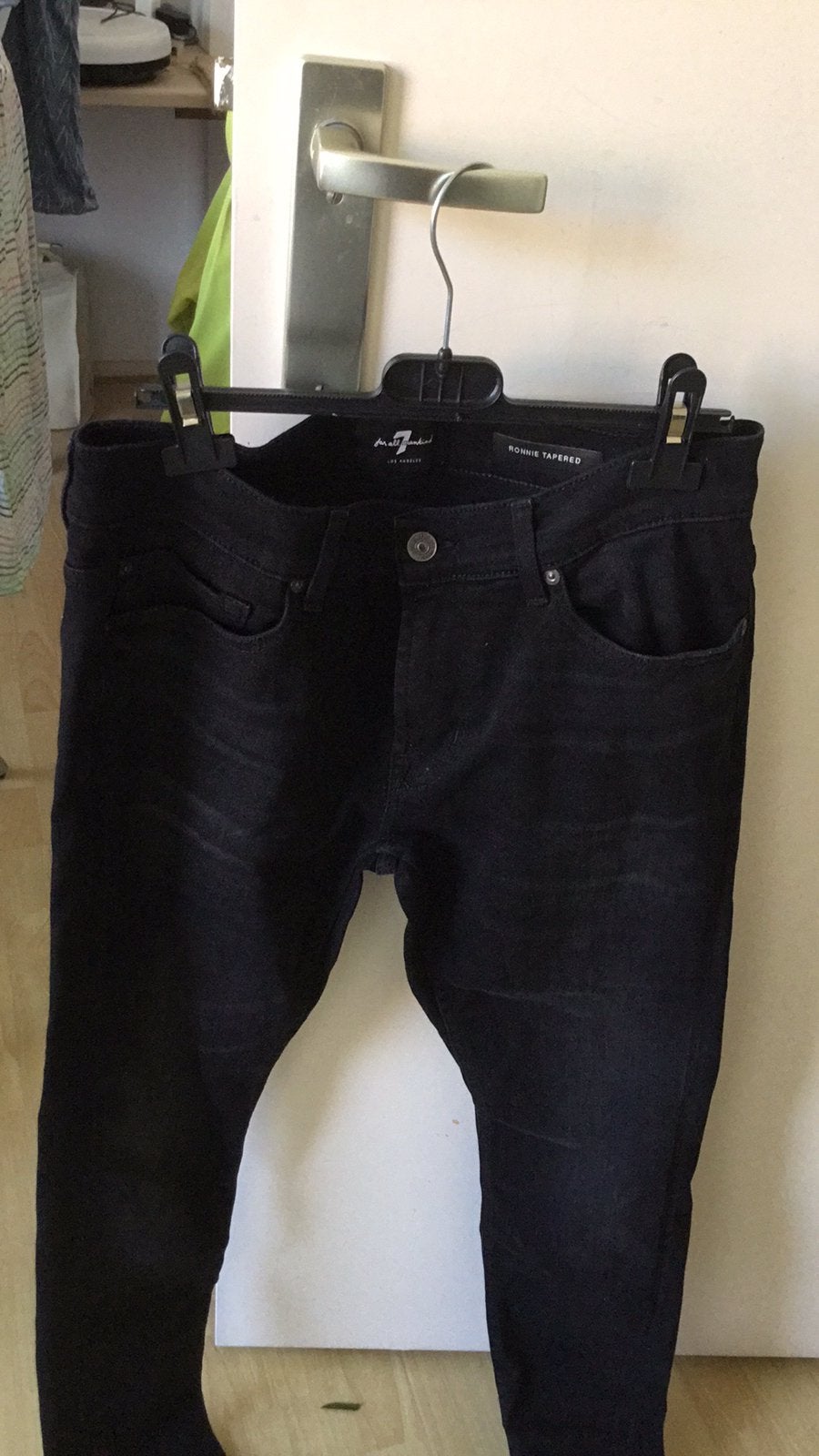 Zwarte stretch ronnie tapered spijkerbroek maat 31, Ophalen of Verzenden, Gedragen, Zwart, W32 (confectie 46) of kleiner