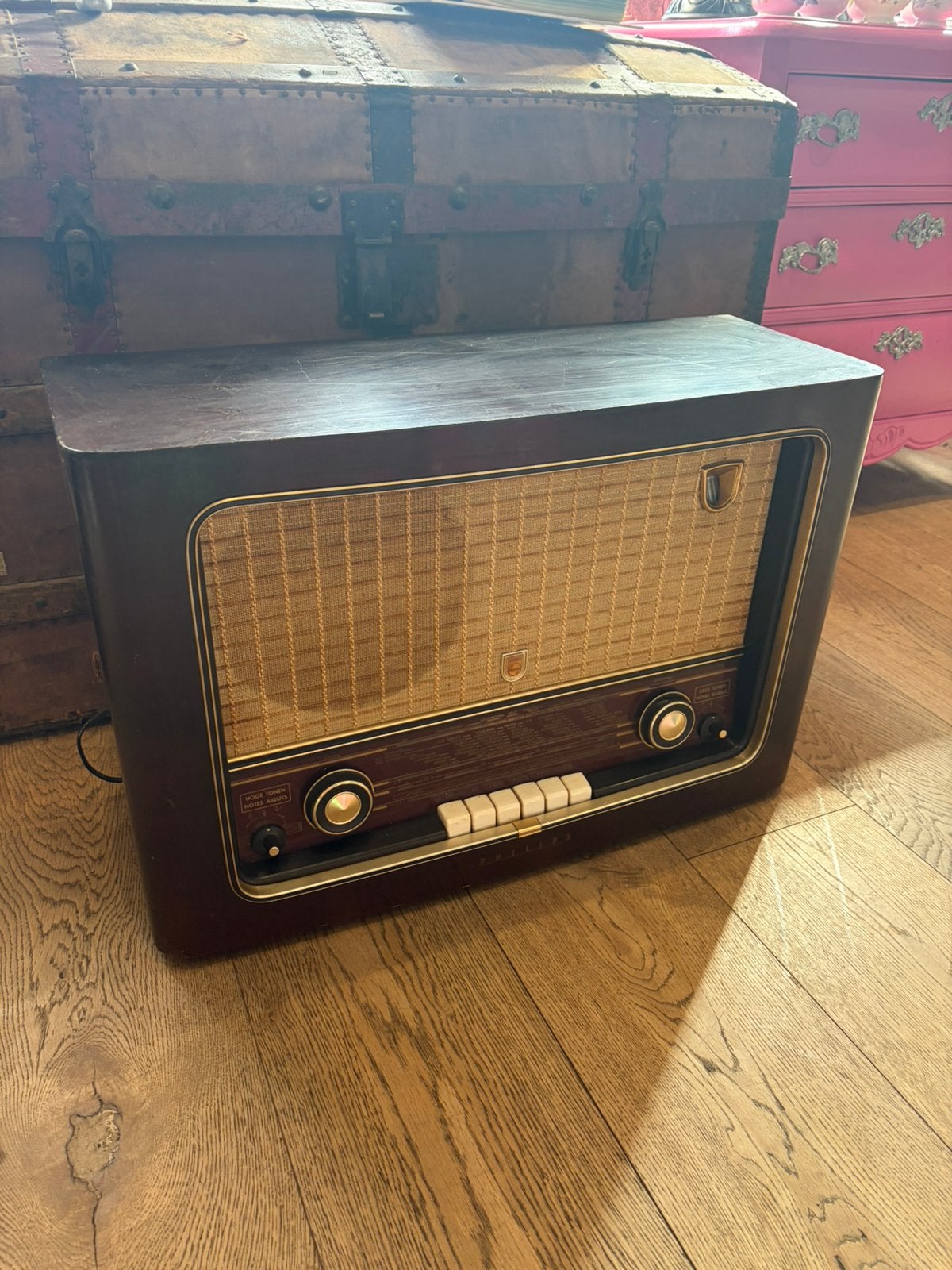 Vintage Philips buizen radio, Ophalen