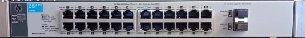 HP 1810-24G (J9803A) (FANLESS), Computers en Software, Ophalen of Verzenden, Gebruikt