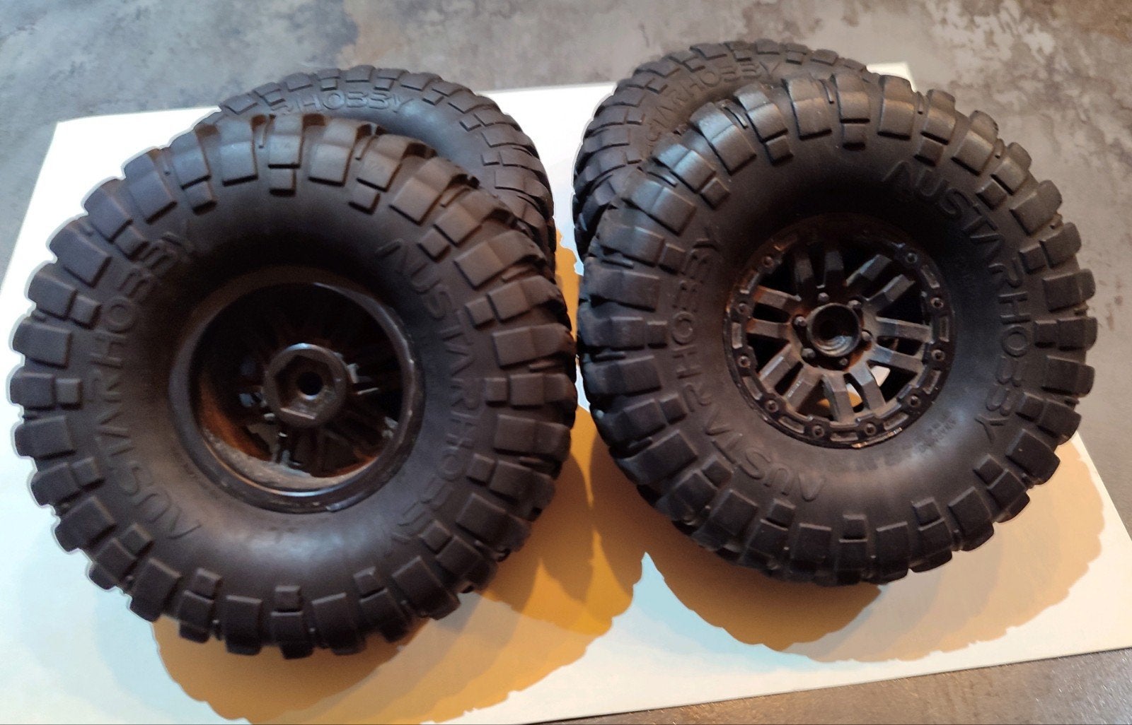 4x Crawler Banden voor 1:10 RC Model, Ophalen of Verzenden, Gebruikt, Groter dan 1:32, Auto