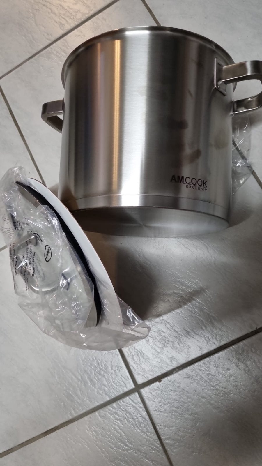 AMCOOK EXCLUSIV RVS Kookpan 8L - Nieuw, Ophalen, Met deksel, Nieuw, Rvs