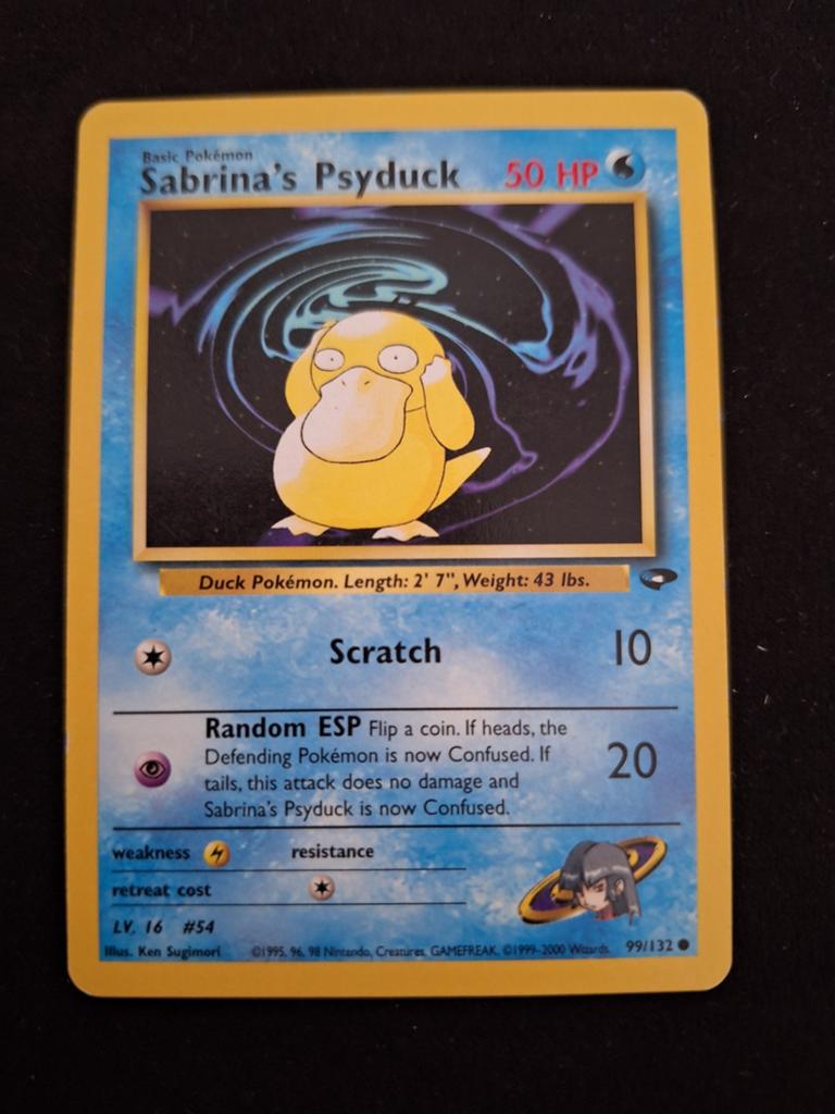 Sabrina's psyduck - gym challenge - vintage pokemon, Ophalen of Verzenden, Gebruikt