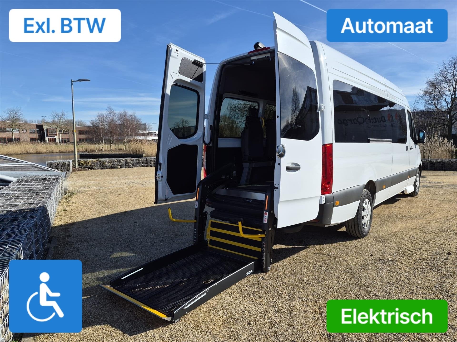 Mercedes eSprinter L3H2 Elektrische Rolstoelbus Groepsvervoe, Automaat, Stof, Gebruikt, Overige carrosserieën