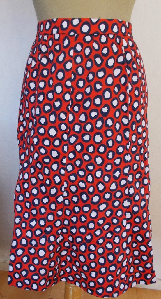 Print rok van designer Emanuel Ungaro (Paris Premiere) L/44, Maat 42/44 (L), Gedragen, Onder de knie, Meerkleurig