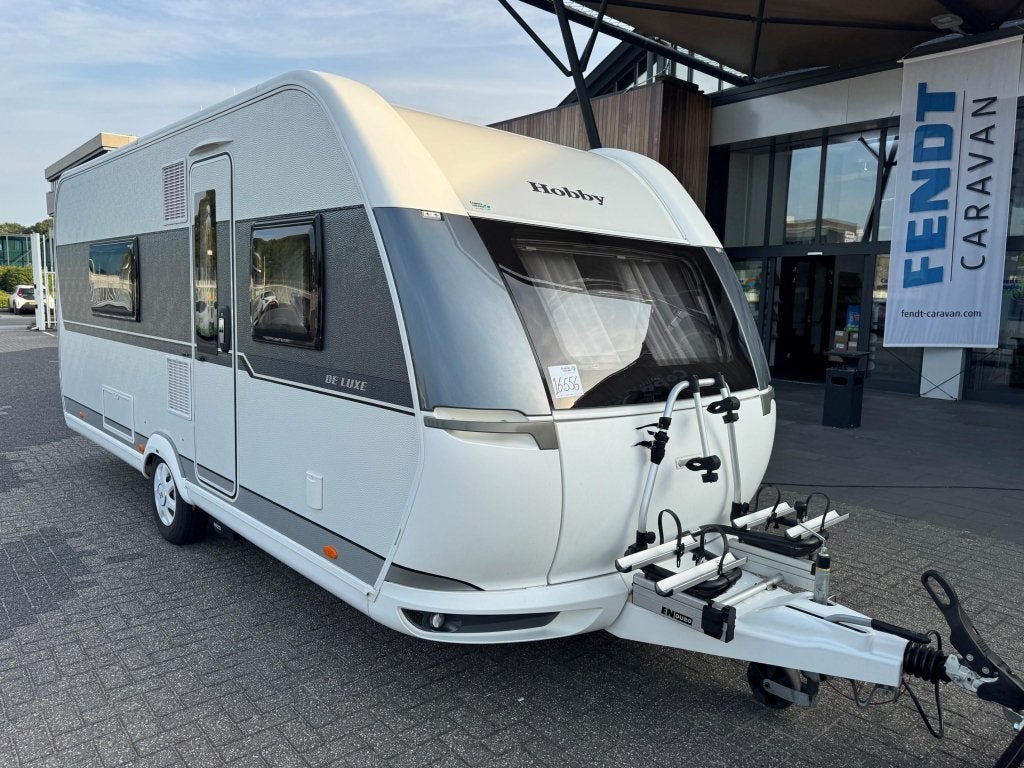Hobby De Luxe 495 WFB 2018 MOVER + TENT + FIETSENDRAGER, Caravans en Kamperen, Caravans, Hobby, Bedrijf, Treinzit, Ringverwarming