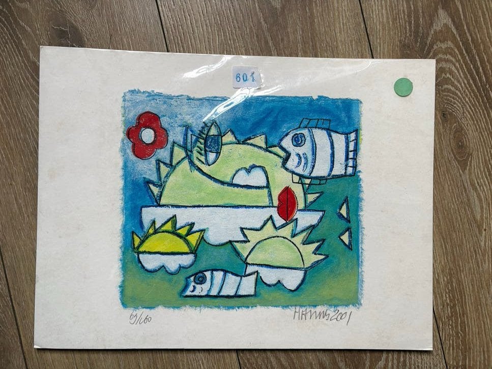 Abstracte Kunstprint Hannes Kuiper uit Haarlem, Ophalen of Verzenden