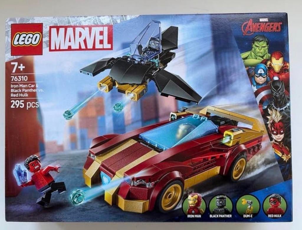 Lego Marvel 76310 Iron Man Car Black Panther vs Red Hulk, Lego, Nieuw, Ophalen of Verzenden, Complete set