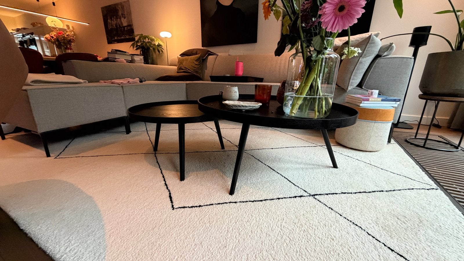 WOOOD MDF Salontafels - Set van 2, Zwart, Huis en Inrichting, Gebruikt, Rond, Minder dan 50 cm, Overige houtsoorten