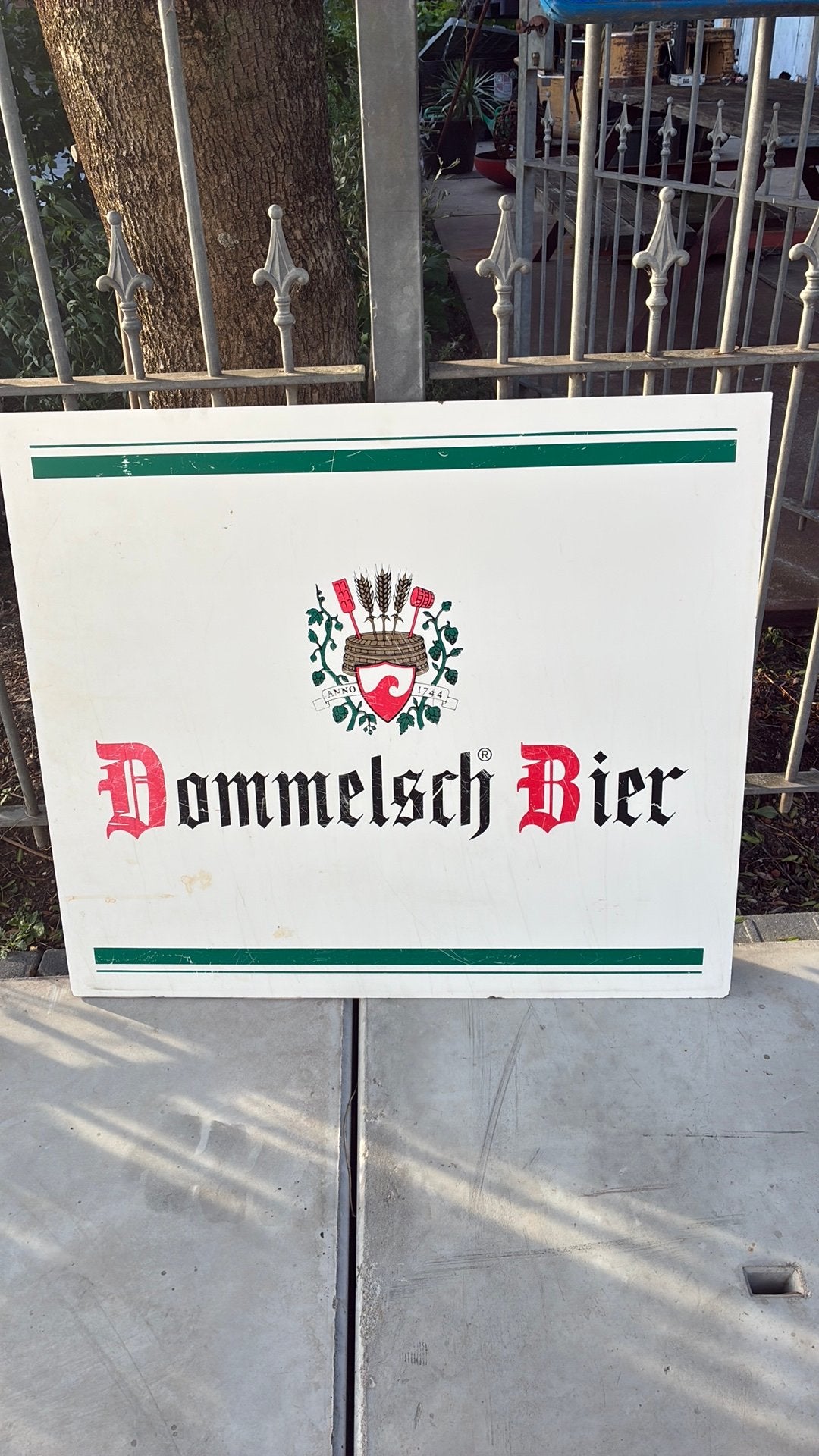 Dommelsch Bier reclame bord trespa 92 x 80 cm, Ophalen, Gebruikt, Reclamebord