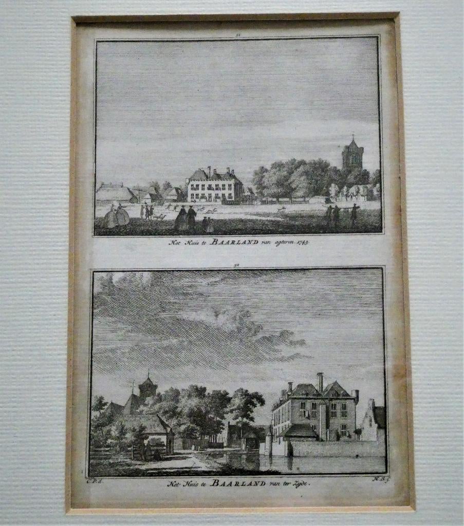 Gravure Baarland Zeeland Het Huis te Baarland Zuid Beveland, Antiek en Kunst, Ophalen of Verzenden