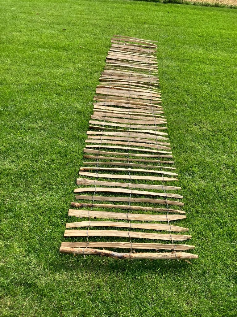 Schapenhek - 4m (80 cm) & hardhouten palen, Ophalen, Gebruikt, Hout, Tuinhek