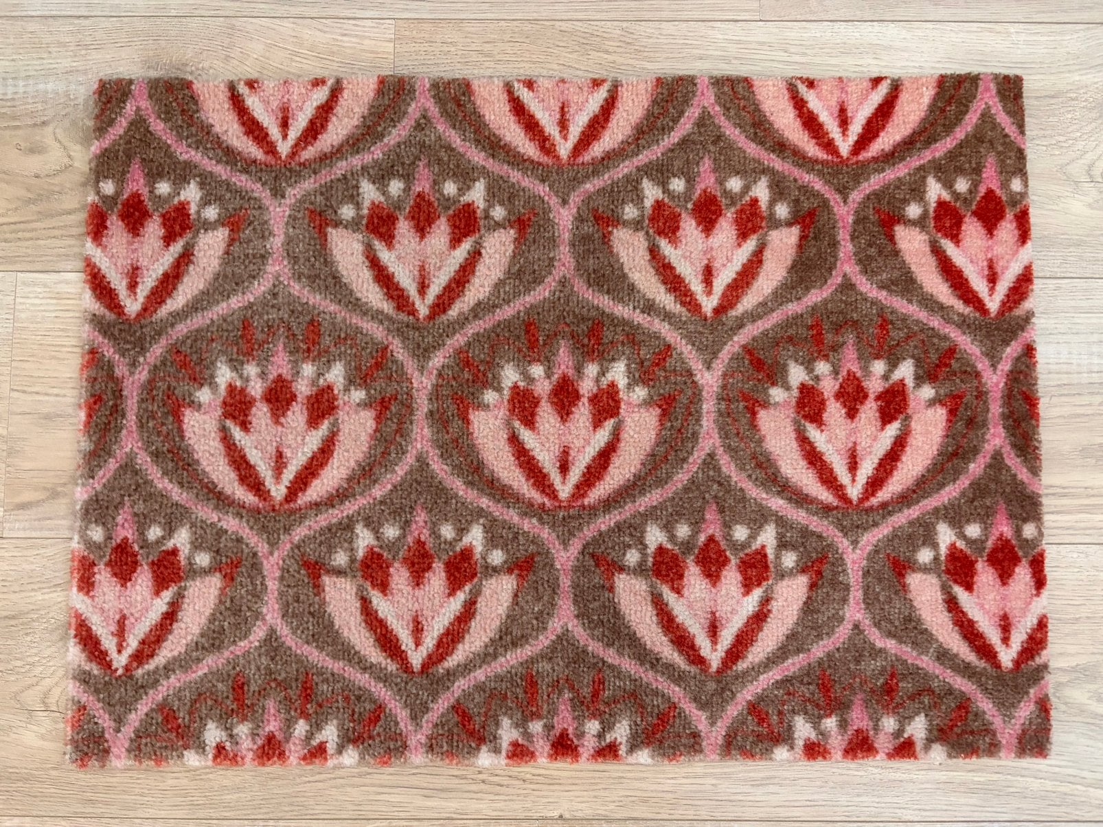 Deurmat/ droogloopmat Karwei bloem roze/bruin 50x70 cm, Doe-het-zelf en Verbouw, Ophalen, Minder dan 20 cm, Zo goed als nieuw