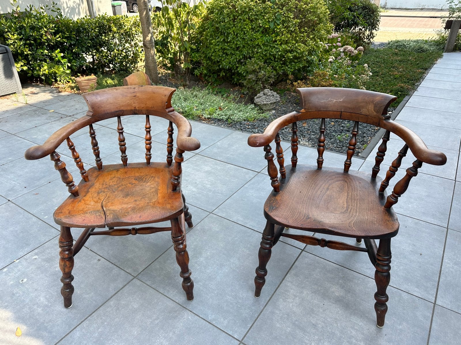 Antieke Windsor stoelen, Huis en Inrichting, Ophalen, Zo goed als nieuw, Bruin