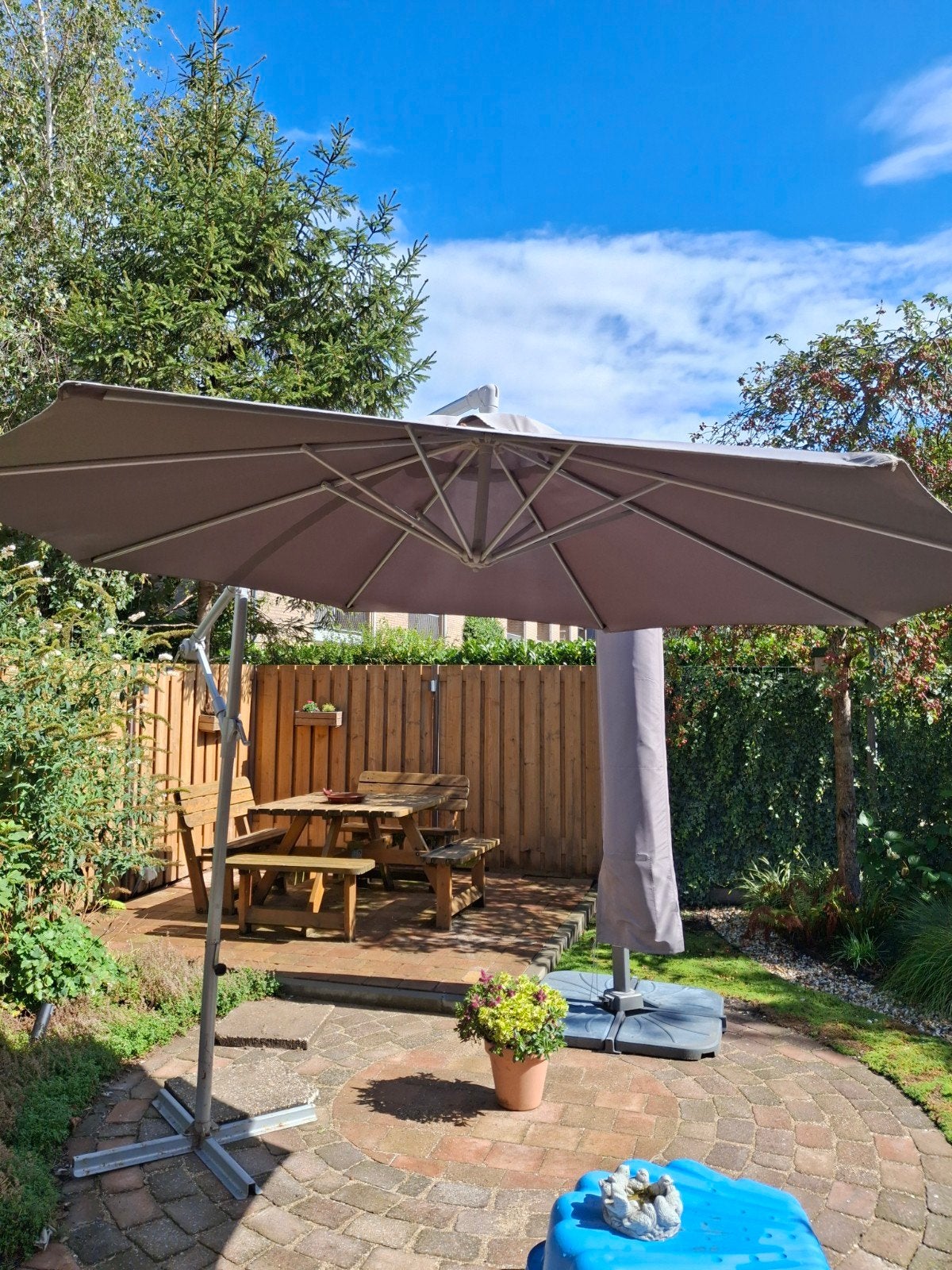 zweefparasol, Tuin en Terras, Parasols, Ophalen, Gebruikt, Zweefparasol