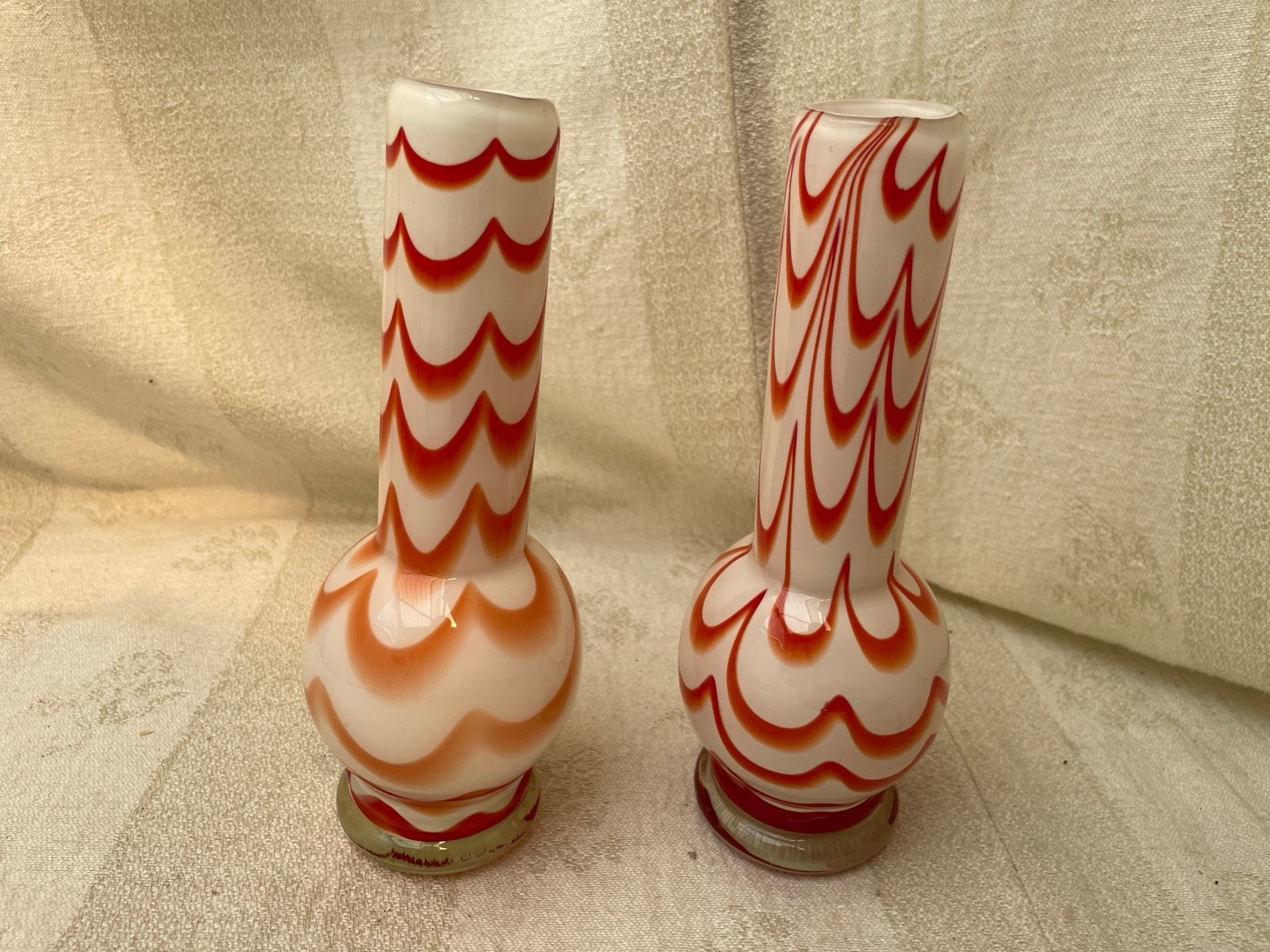 Set van 2 Vintage Opaline Florence Vazen – Carlo Moretti, Ophalen of Verzenden