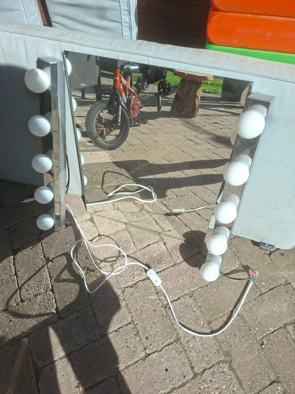 IKEA LÄRBRÖ Spiegel met lampen aan de zijkant, Ophalen, Gebruikt, Minder dan 100 cm, Rechthoekig