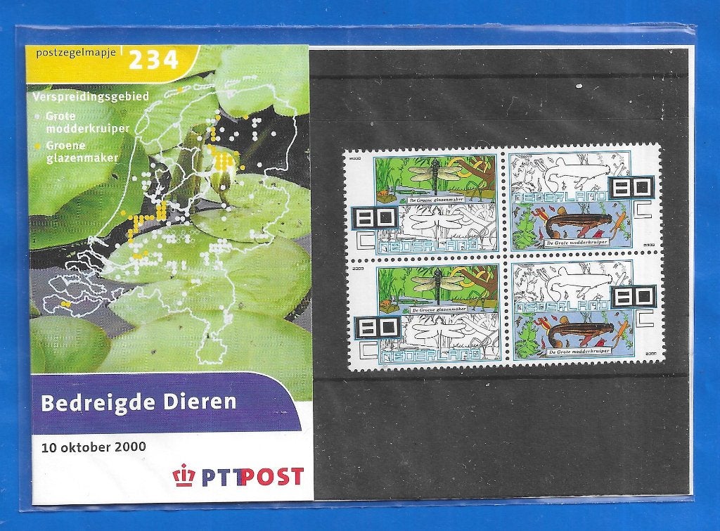 Postzegelmapje 234 - Bedreigde Dieren, Verzenden, Na 1940, Postfris