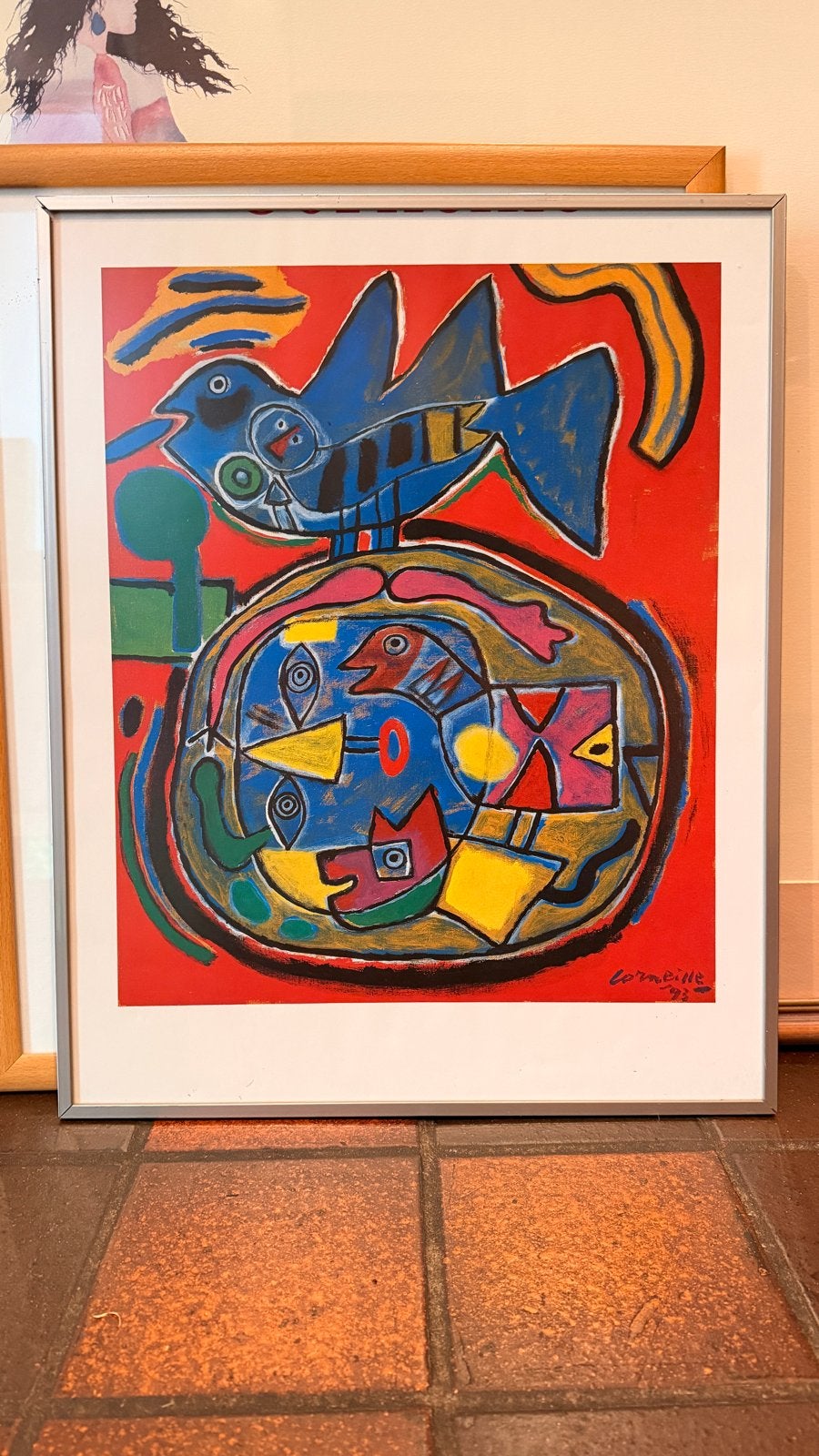 Corneille - Kleurrijke Abstracte Vogelcompositie (1992), Ophalen, Abstract, Papier/karton, Print