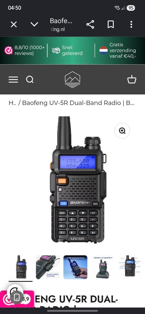 Baofeng UV-5R Dual-Band Portofoon Walkie-Talkie, Ophalen of Verzenden