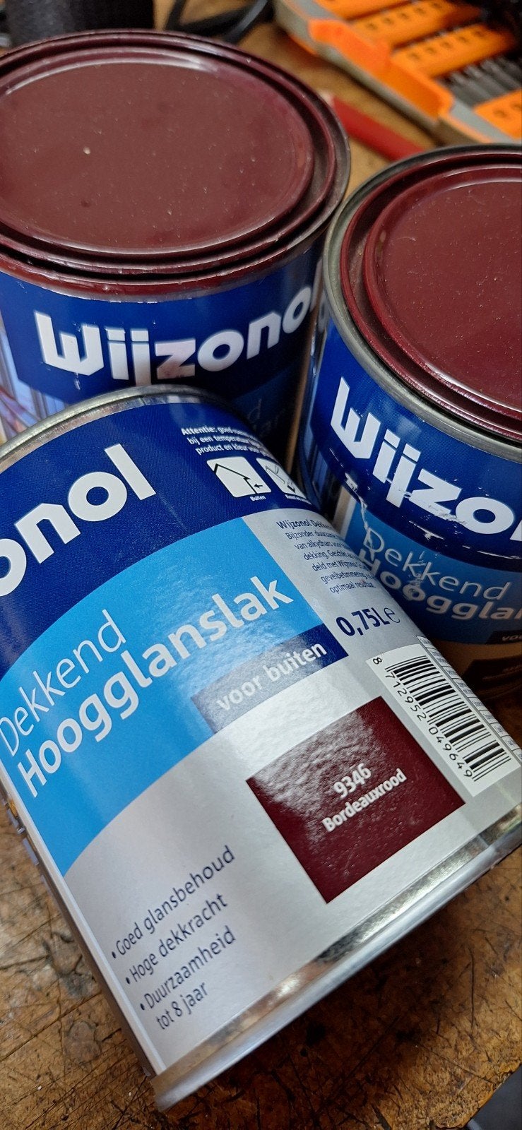 Wizonol Dekkend Hoogglanslak Buiten - Bordeauxrood 0,75L, Doe-het-zelf en Verbouw, Verf, Beits en Lak, Ophalen, Nieuw