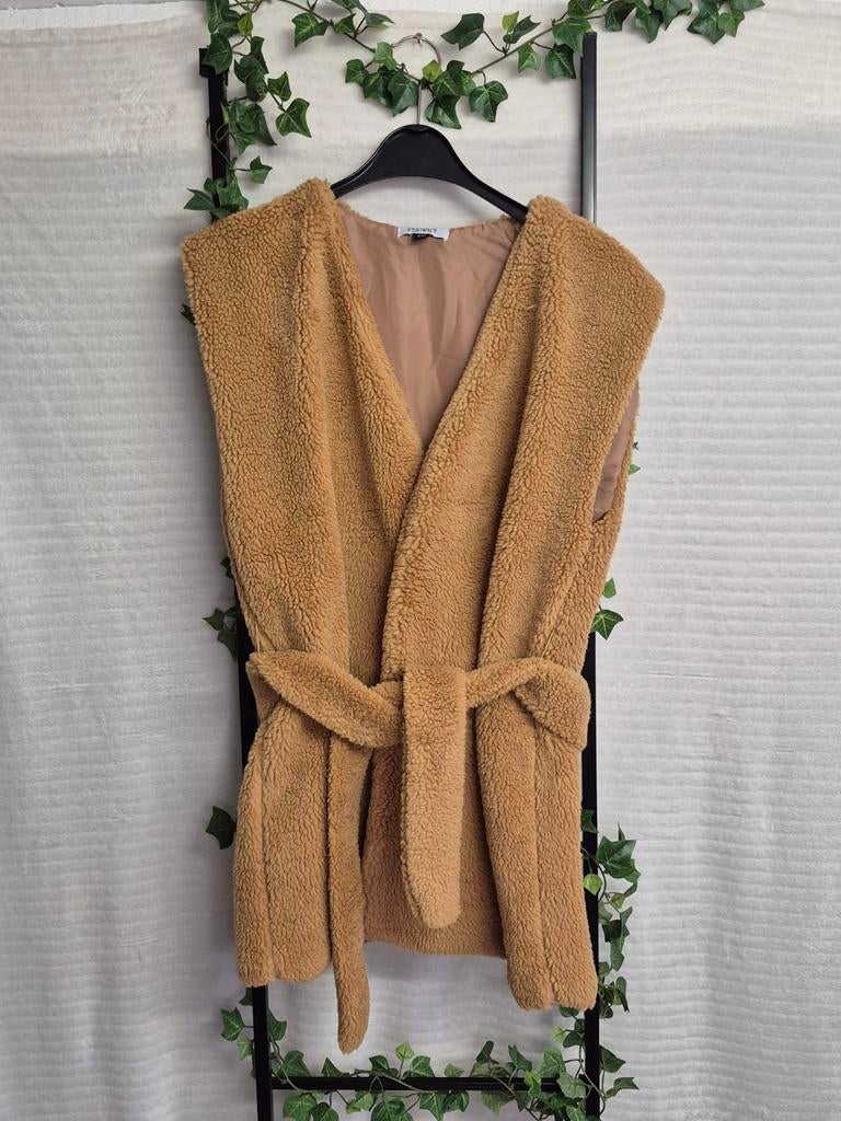 Mooie teddy bodywarmer met ceintuur in maat S/M, Kleding | Dames, Bruin, Ophalen of Verzenden, Maat 36 (S), Onbekend