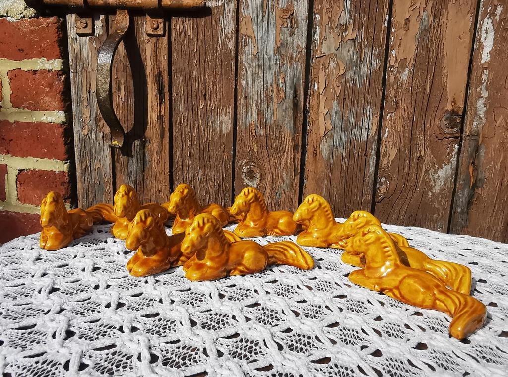 Messenleggers Vallauris paardjes 8st van aardewerk Miekje, Ophalen of Verzenden