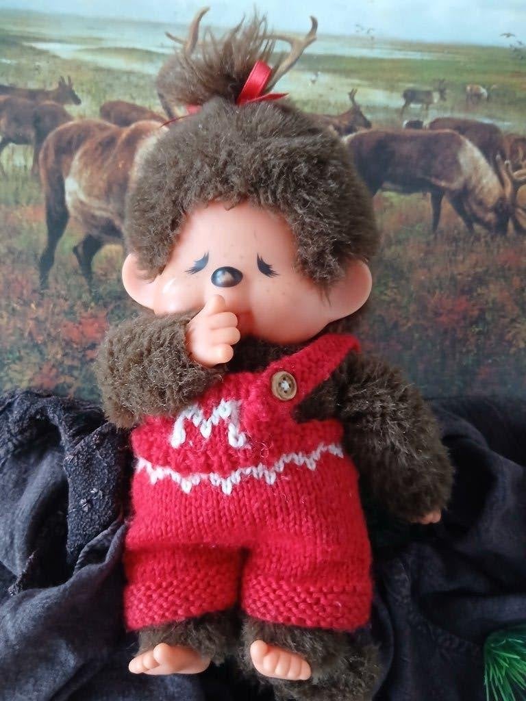 monchichi aapje 30 cm 1974  jaar., Verzamelen, Poppetjes en Figuurtjes, Ophalen of Verzenden, Gebruikt