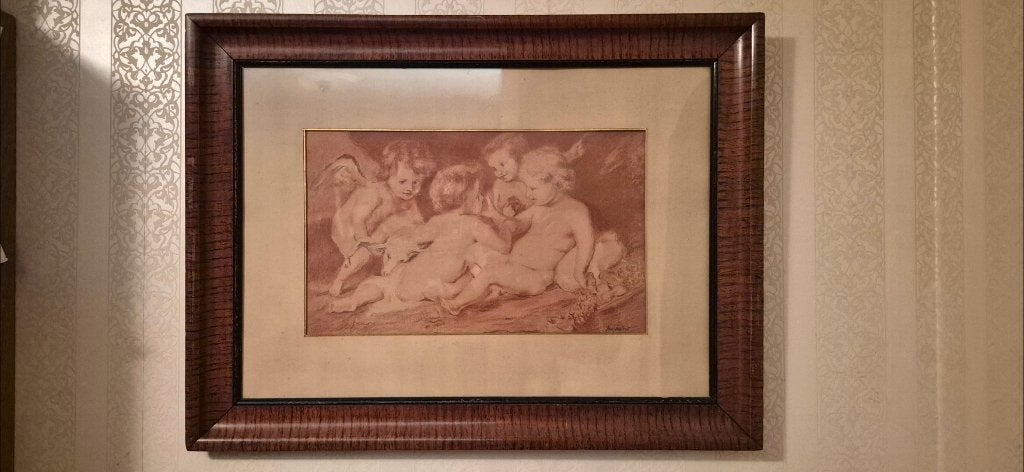 Tekening / schilderij, Antiek en Kunst, Achter glas, Ophalen of Verzenden, Tekening, Klassiek