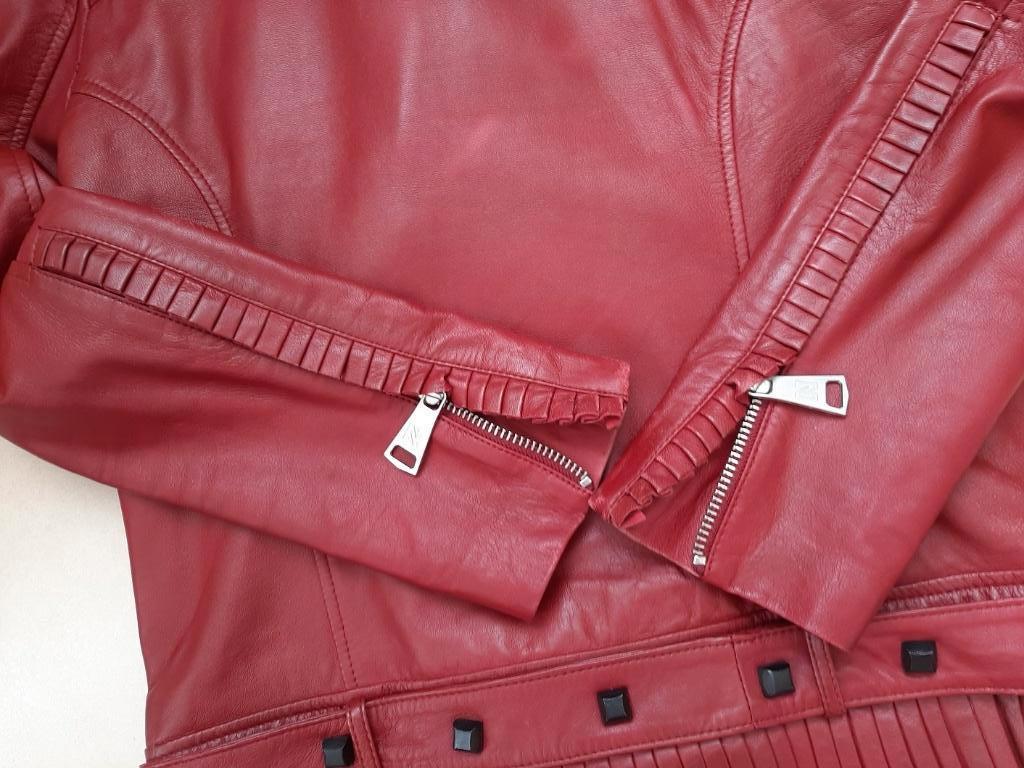 Nikkie jas echt leer maat 36, Kleding | Dames, Jassen | Zomer, Zo goed als nieuw, Maat 36 (S), Rood, Ophalen of Verzenden