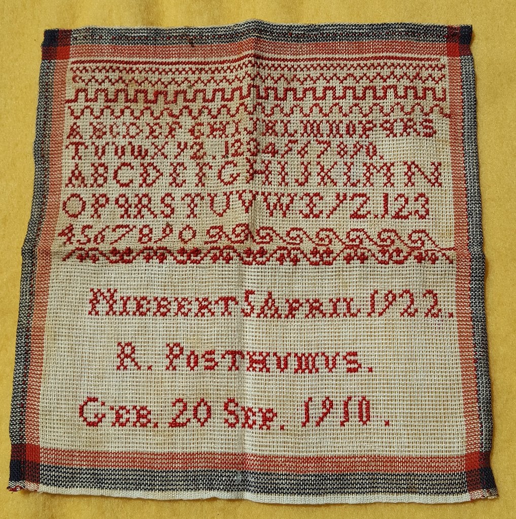 Antieke Merklap / Letterlap 1922, Antiek en Kunst, Antiek | Kleden en Textiel, Ophalen of Verzenden