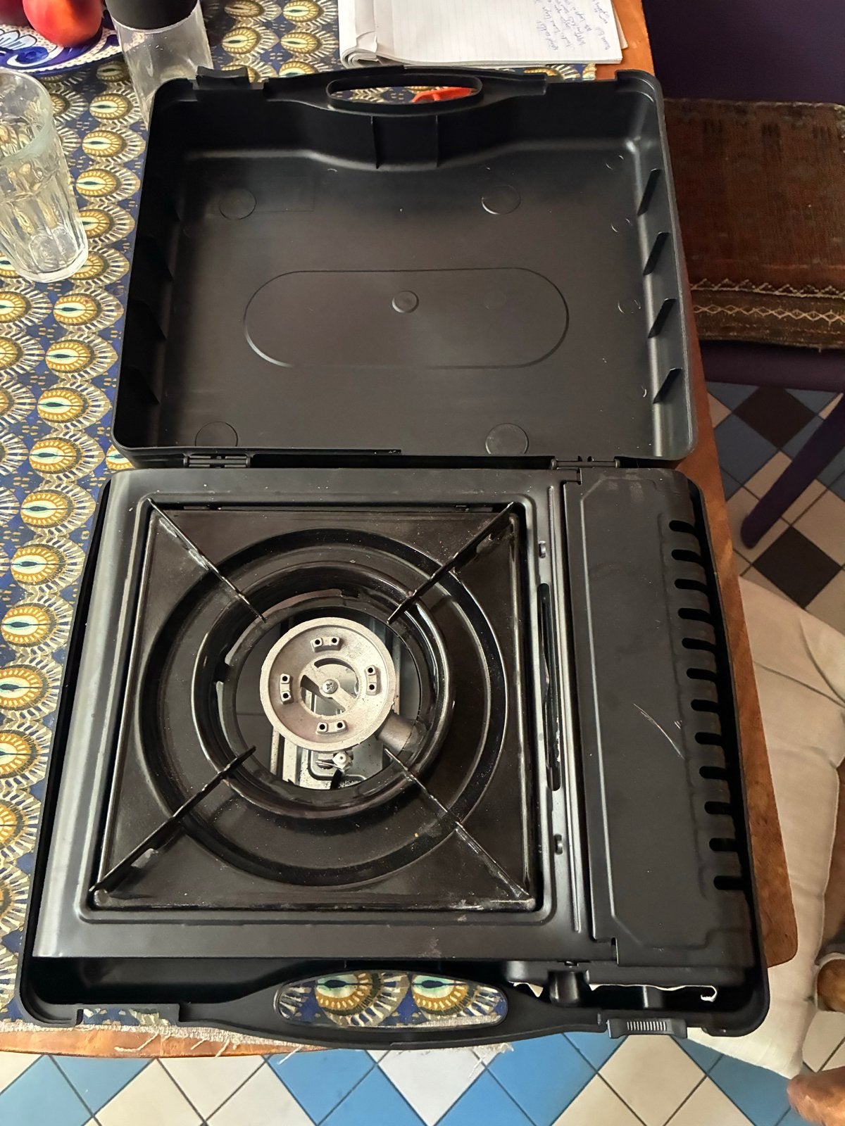 EASYMAXX 1-pits gaskookplaat in plastic koffer, Ophalen of Verzenden, Gebruikt
