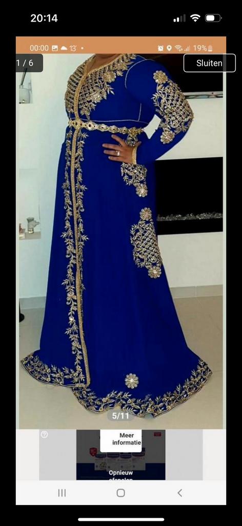 Marokaanse jurk/kaftan, Overige typen, Blauw, Maat 46/48 (XL) of groter, Ophalen of Verzenden