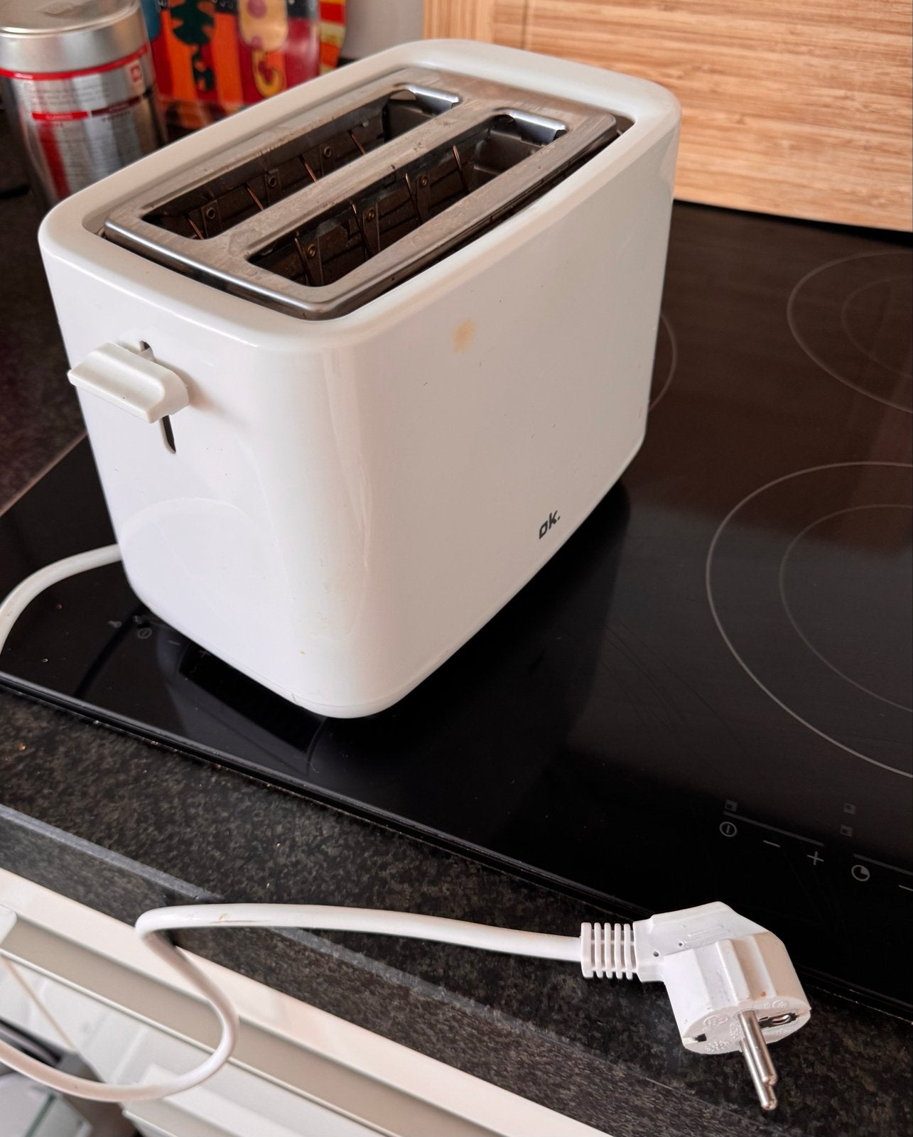 OK. Toaster - Wit, 2 sleuven, Witgoed en Apparatuur, Broodroosters, Ophalen, Gebruikt