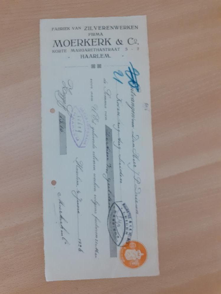 Haarlem fabriek van zilverwerken Moerkerk wissel 1926, Ophalen of Verzenden, Zo goed als nieuw, Overige typen