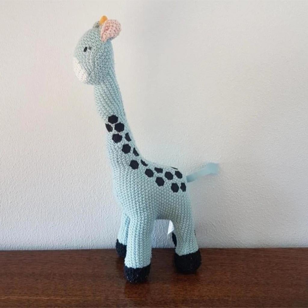 Hema giraffe giraf knuffel blauw, Ophalen of Verzenden, Zo goed als nieuw, Overige typen
