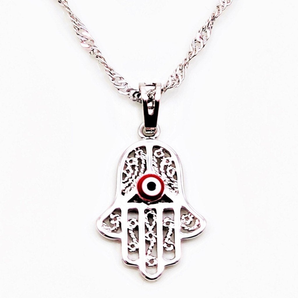 Ketting + Hand van Fatima met Rood Turks Oog - Dames, Birgitta-Gracht 33, 6465 EL Kerkrade, Nederland, Verzenden, Nieuw, Esde2