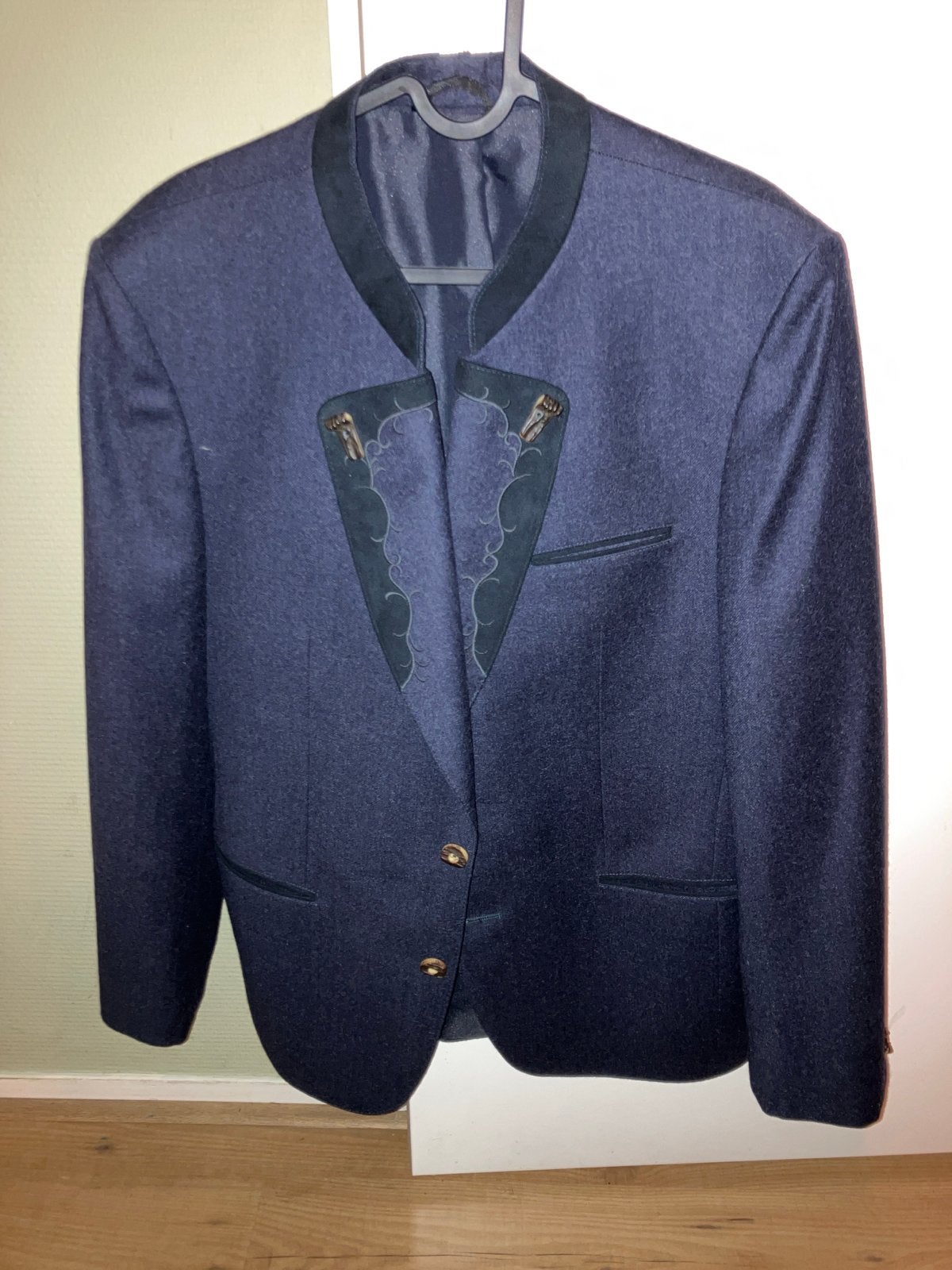 Distler Traditioneel Oktoberfest Jasje - Blauw, Ophalen of Verzenden, Zo goed als nieuw, Maat 48/50 (M), Blauw
