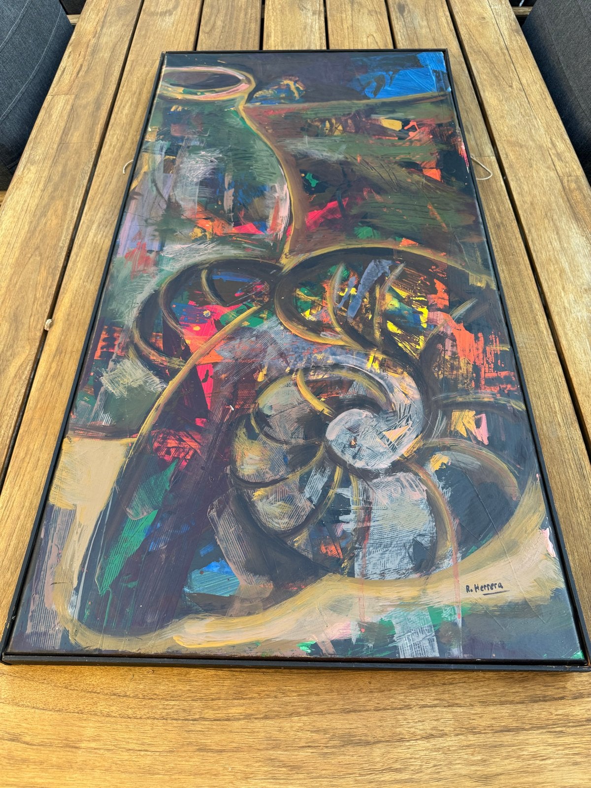 Schilderij 'Cantaro JJJ' - Hommage aan Jeroen Bosch -Herrera, Antiek en Kunst, Ophalen, Overig onderwerp, Gesigneerd, Gemengde techniek