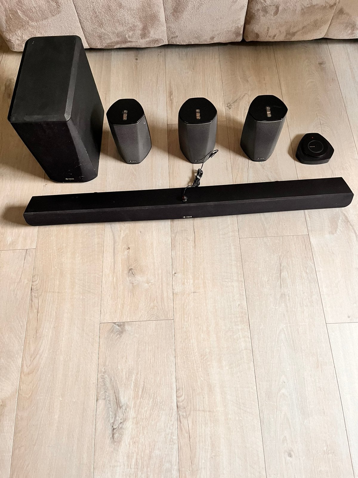 HEOS HomeCinema Soundbar enSubwoofer en 3x HEOS 1 en 1xaccu, Overige merken, 70 watt of meer, Ophalen of Verzenden, Zo goed als nieuw