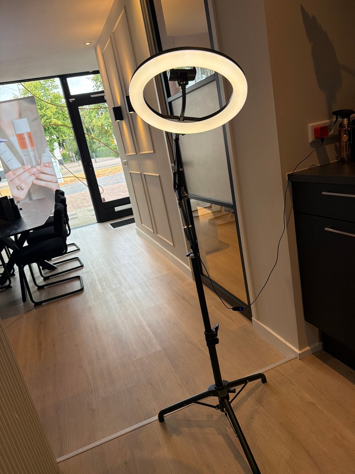 Ringlamp met statief en telefoonhouder, Overige merken, Belichting, Ophalen, Zo goed als nieuw