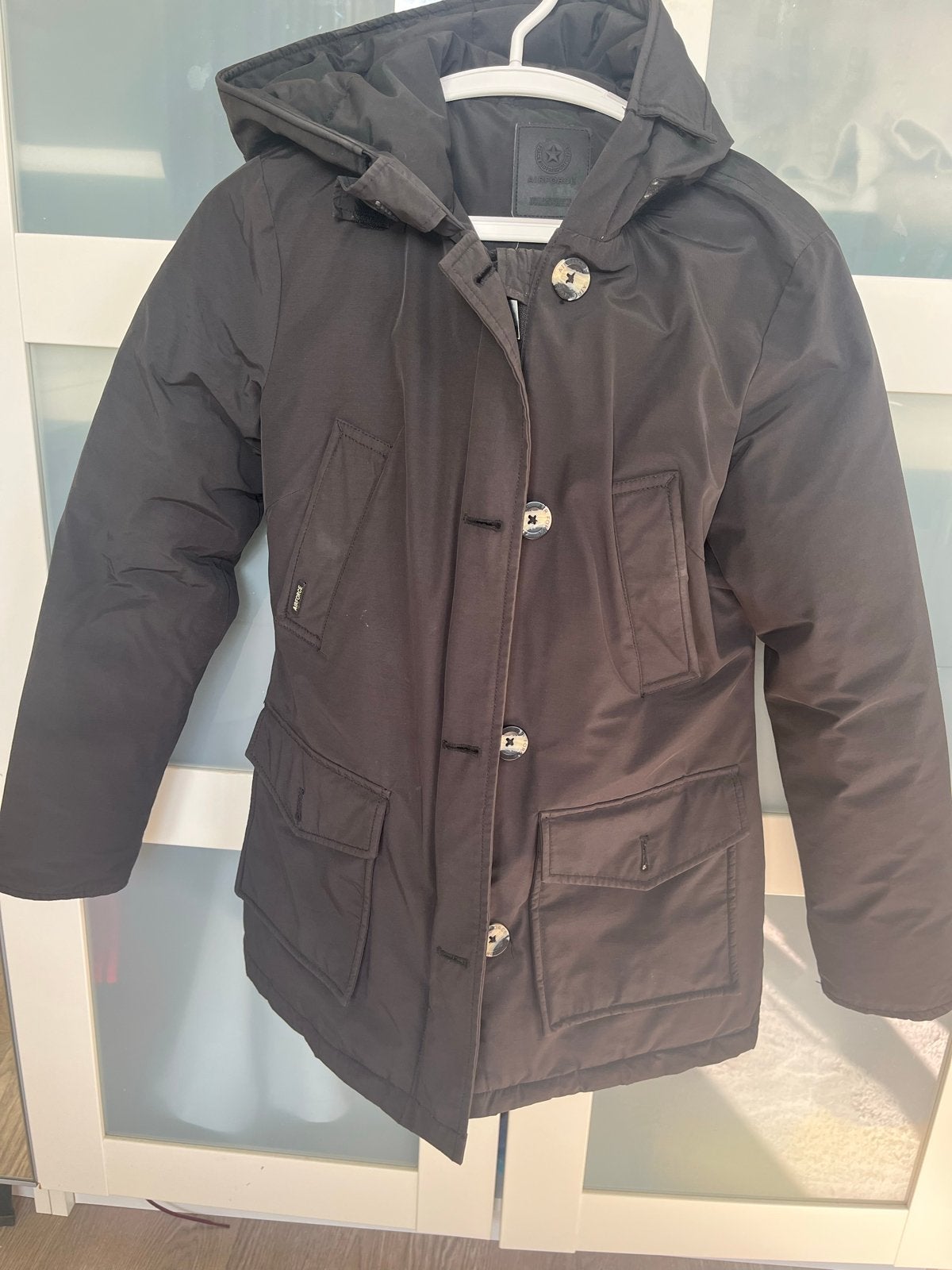 Airforce winterjas parka zwart maat 14Y, Ophalen of Verzenden, Gebruikt, Meisje