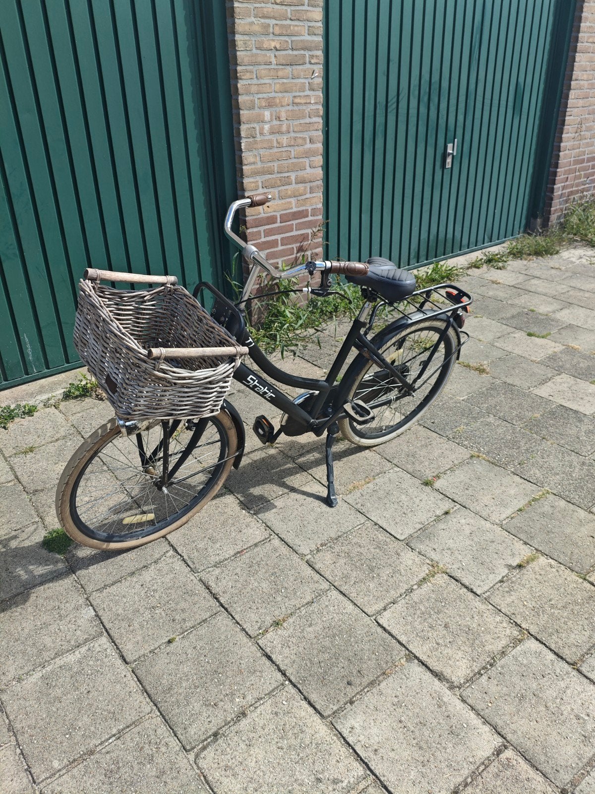 Static T1 Transportfiets 24 inch - Mat Zwart met mand, Ophalen, Terugtraprem, 24 inch, Static T1