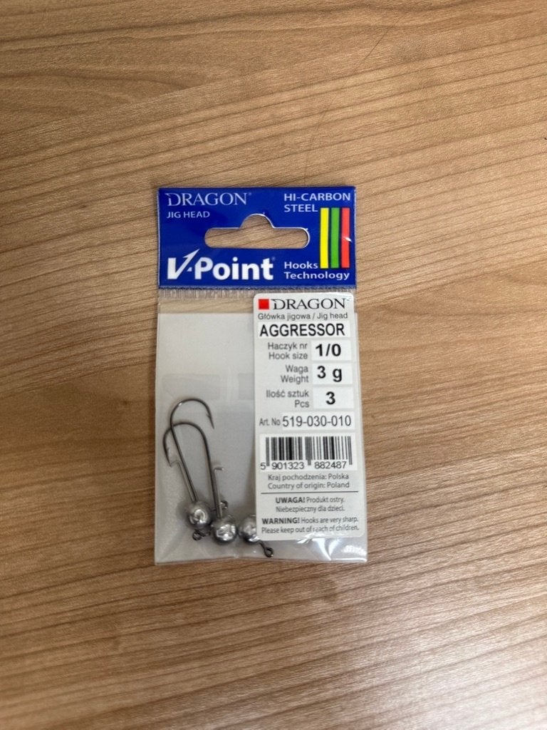 Dragon V-Point Aggressor Jig Head 3 g Haakmaat 1/0, Haak, Nieuw, Ophalen of Verzenden, E