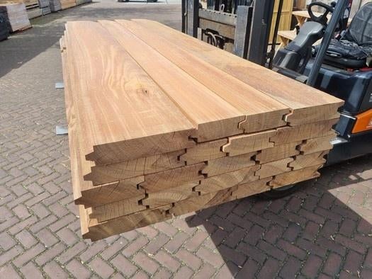 12.42 m2 Azobé hardhouten damwand 7 cm dik -nr: HP78, Tuin en Terras, Ophalen, Planken, Nieuw, Hardhout
