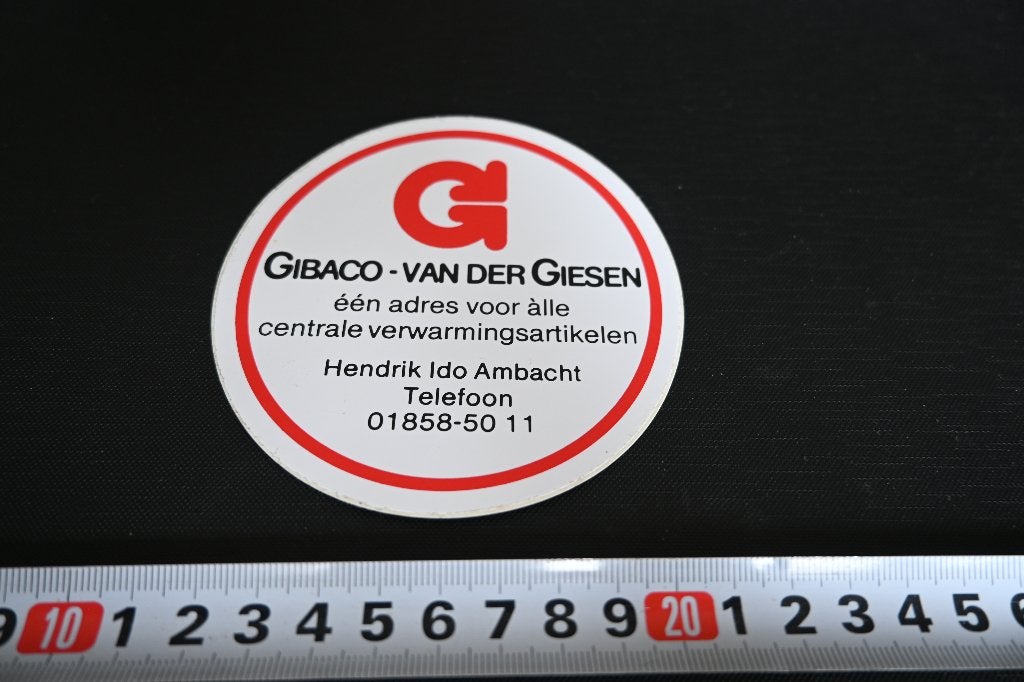 sticker Hendrik Ide Ambacht GIBACO - Van der Giesen CV, Verzamelen, Ophalen, Zo goed als nieuw