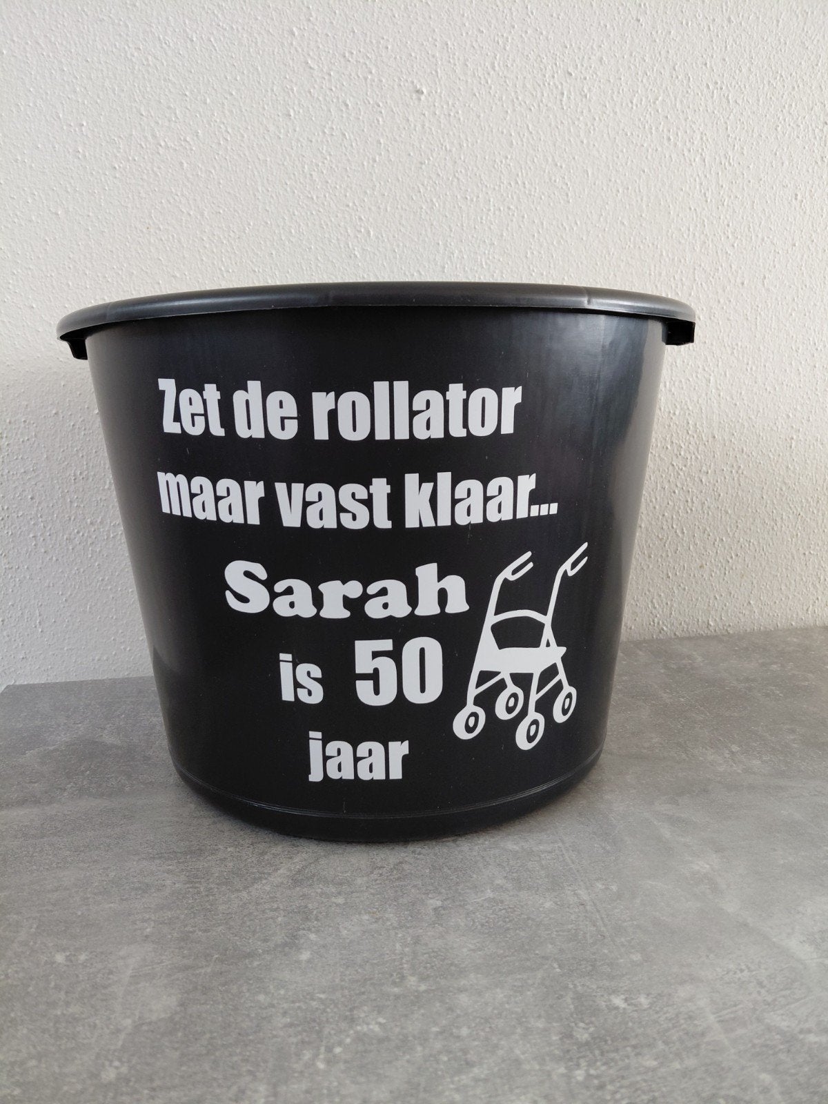 Emmer met tekst (verjaardag, kerst, pensioen), Ophalen of Verzenden, Nieuw, Kunststof