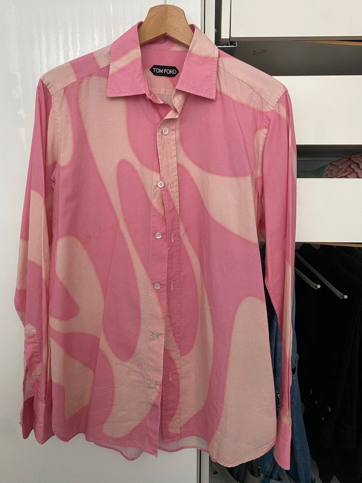 Tom Ford Roze Lyocell Katoen Overhemd Maat 39/15.5, Kleding | Heren, Ophalen of Verzenden, Gedragen, Roze, Halswijdte 39/40 (M)