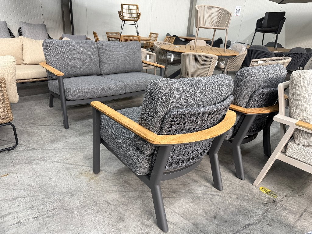 Montana stoel-bank loungeset antraciet  stoelpoot krom, Ophalen, 4 zitplaatsen, Gebruikt, Aston Martinlaan 36