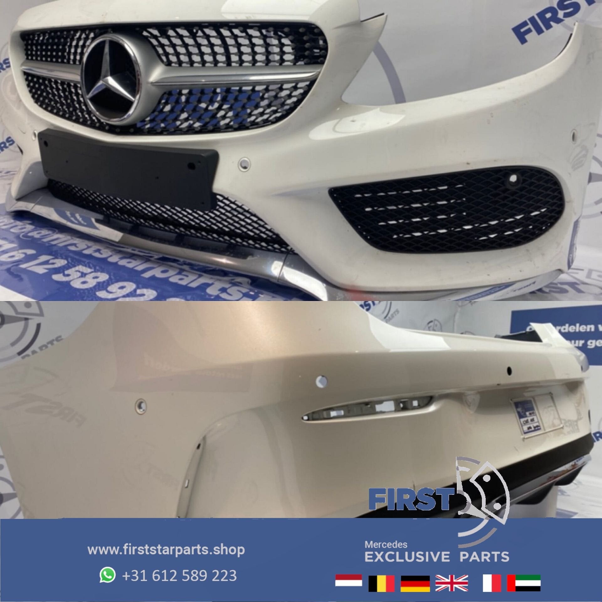 W205 C205 COUPÉ CABRIO AMG BODY KIT WIT C KLASSE VOOR + ACHT, Gebruikt, -, Ophalen of Verzenden, Bumper